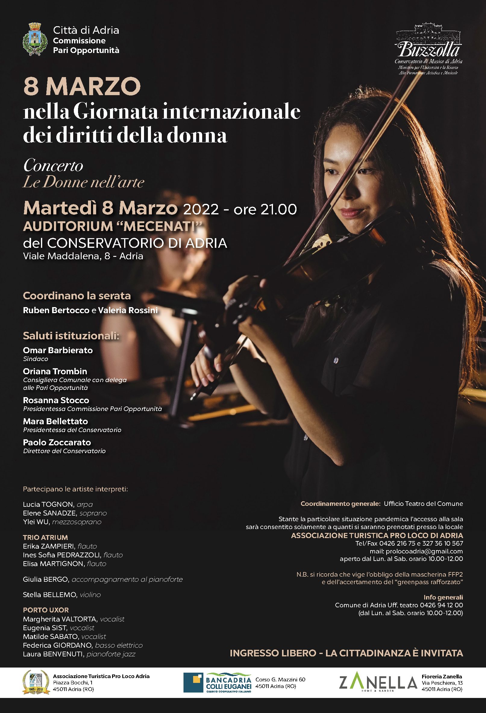 Concerto LE DONNE NELL’ARTE, 8 MARZO 2022 ore 21.00