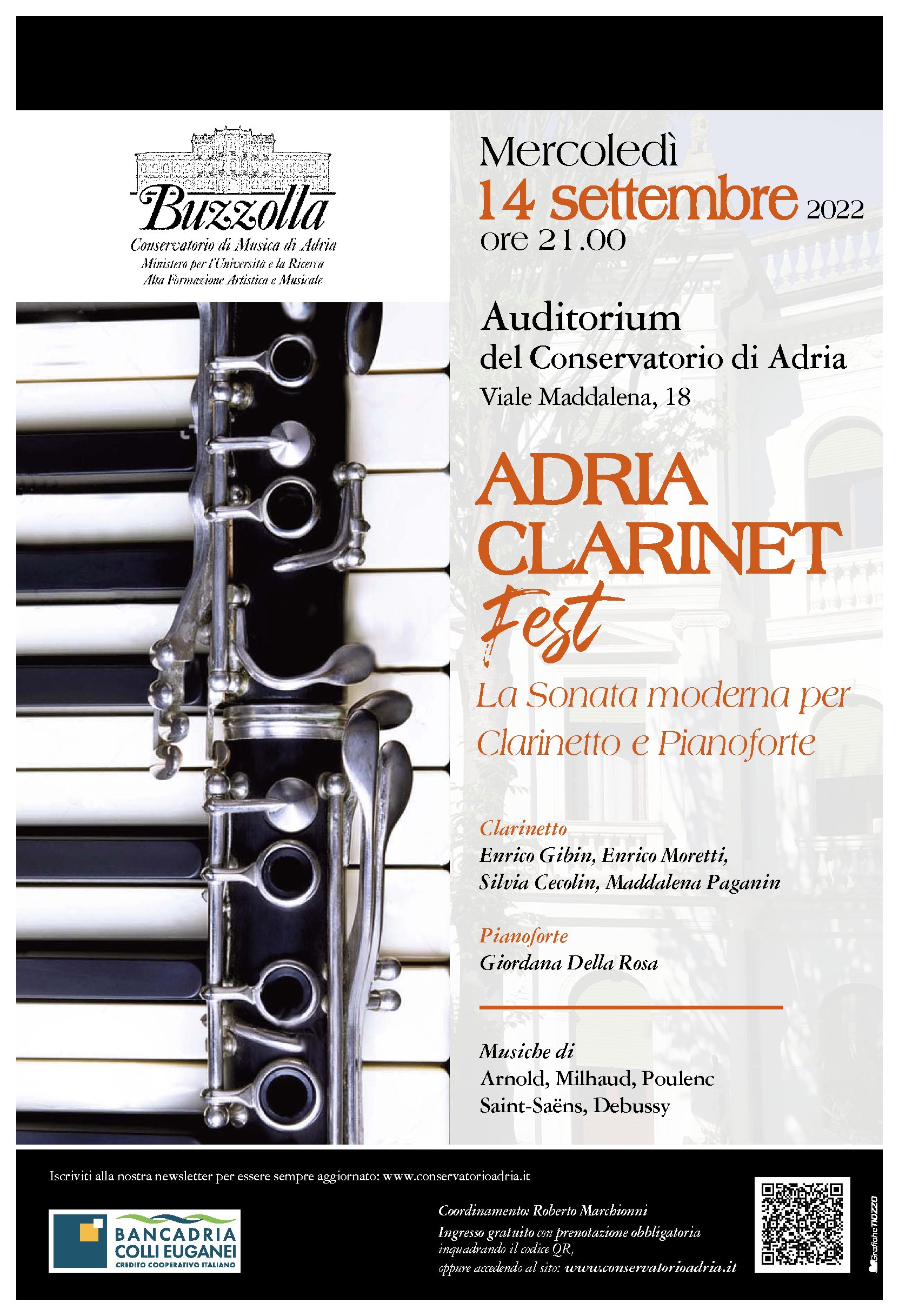 14 settembre 2022, La Sonata moderna per Clarinetto e Pianoforte
