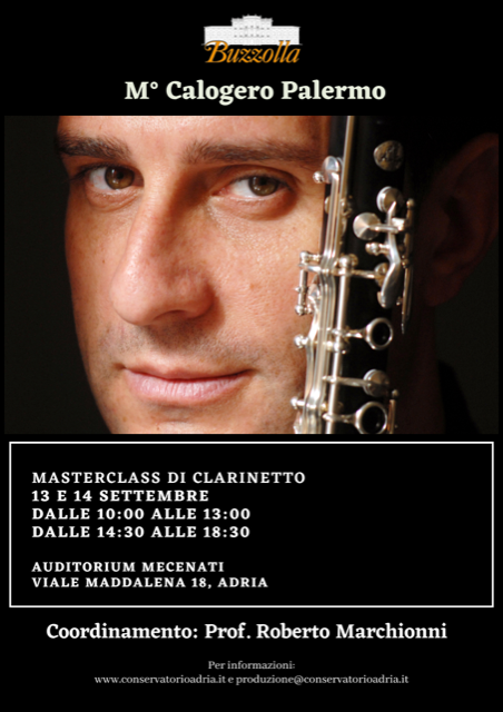 5-6 ottobre 2022 – Masterclass “Repertorio e Passi Orchestrali del Clarinetto”