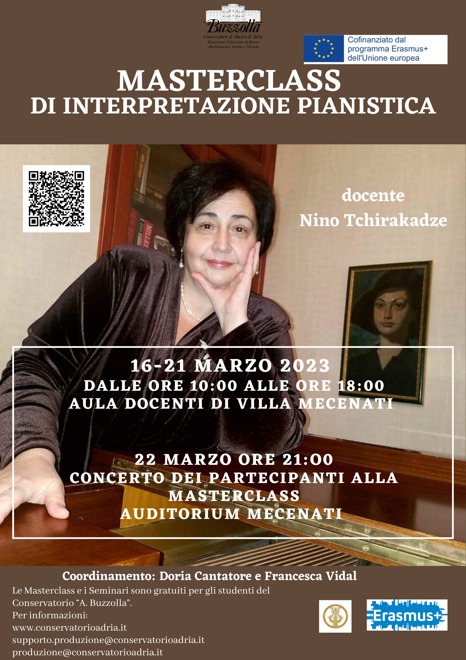 16-21 marzo 2023 – Masterclass di interpretazione pianistica con Nino Tchirakadze